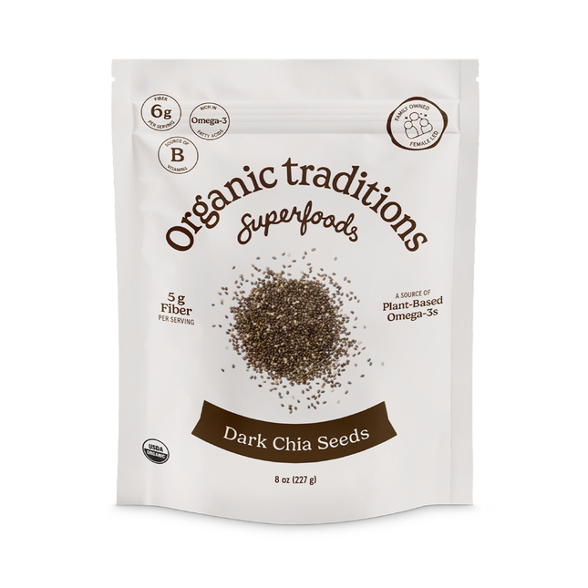 Graines de chia entières foncées Organic Traditions | 227 g