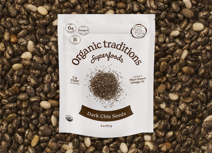 Graines de chia entières foncées Organic Traditions | 227 g