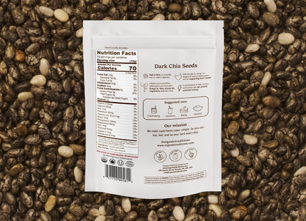 Graines de chia entières foncées Organic Traditions | 227 g