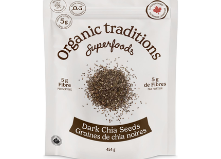 Graines de chia entières foncées Organic Traditions | 454 g