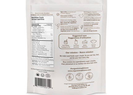 Graines de chia entières foncées Organic Traditions | 454 g