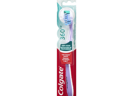 Colgate - 360 Deep Clean 4-in-1 Bacteria Removal Toothbrush | Soft