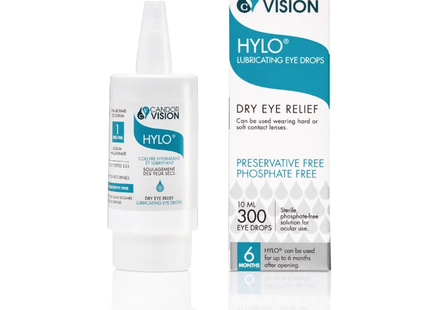 Candor Vision - Hylo Lubricating Eye Drops - Dry Eye Relief | 10 ml x 300 Drops