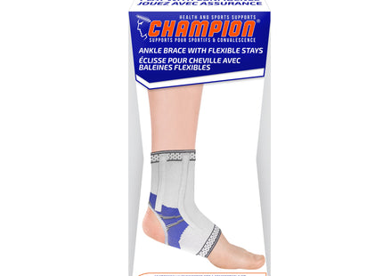 CHAMPION - Ankle Brace/Flexible Stays/Open Heel Grey