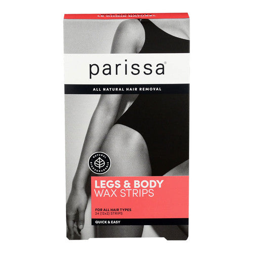 Parissa - Épilation entièrement naturelle - Bandes de cire pour jambes et corps | 24 bandes