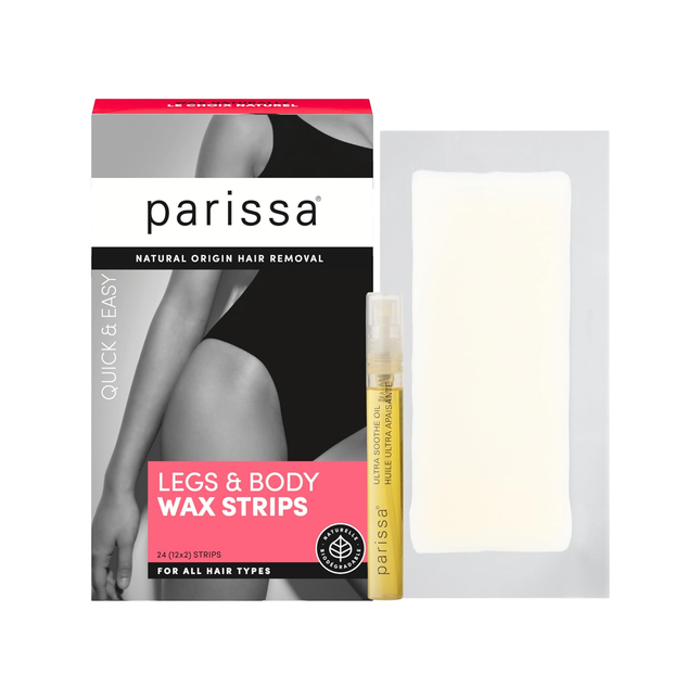 Parissa - Épilation entièrement naturelle - Bandes de cire pour jambes et corps | 24 bandes