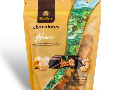 Cafe Britt - Nueces, Dark Chocolate With Creamy Nut Filling | 220 g