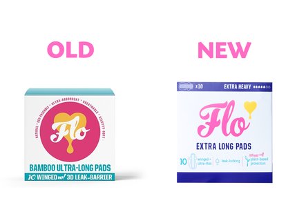 Here We Flo - Coussinets ultra-longs en bambou | 10 coussinets ailés avec barrière anti-fuite