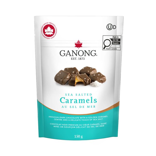 Ganong - Sea Salted Dark Chocolate Caramels | 150 g