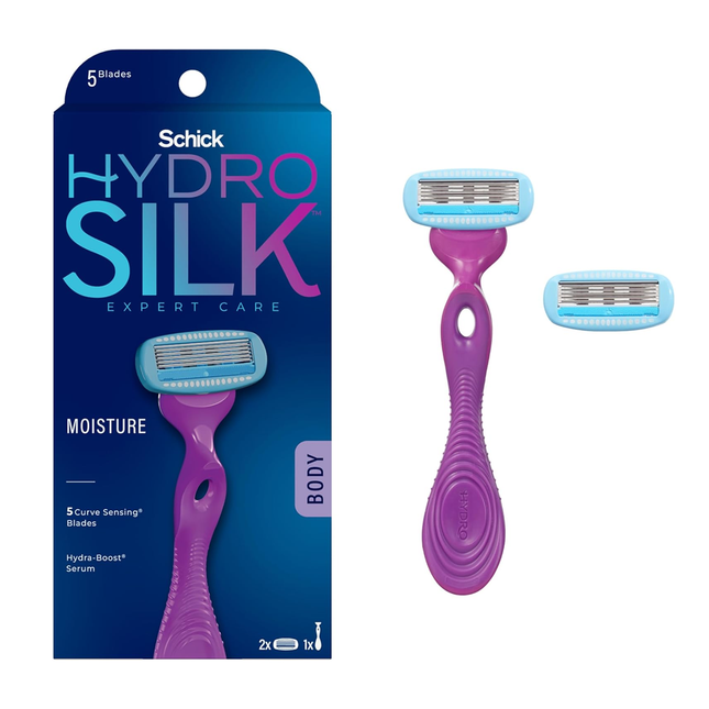 Schick - Hydro Silk 5 avec rasoir au beurre de karité | 2 Cartouches + 1 Rasoir