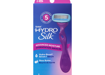 Schick - Rasoir Hydro Silk 5 lames au beurre de karité | 2 cartouches + 1 rasoir