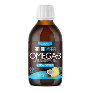 AquaOmega - Omega-3 Wild Caught Fish Oil High EPA - Tropical Flavour | 225 ml