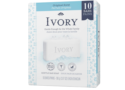Ivory - Gentle Bar Soap 90 g - Original Scent | 10 Bars