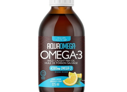 AquaOmega Omega-3 Wild Caught Fish Oil - Lemon Flavour | 225 ml