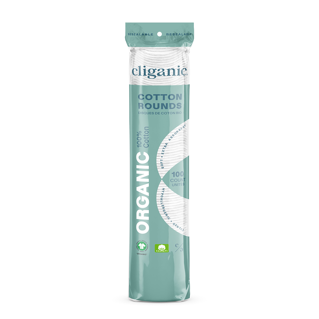 Cliganic - Organic Cotton Rounds | 100 Ct