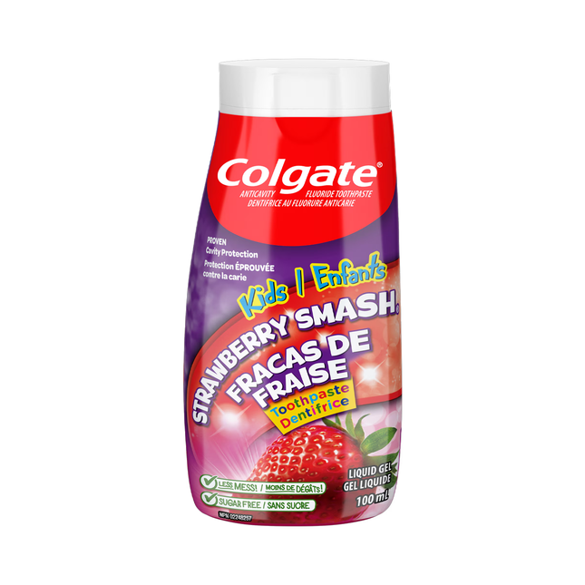 Colgate - Kids Sugar-Free Fluoride Toothpaste, Strawberry Smash | 100 mL