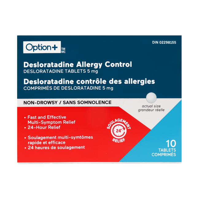 Option+ Desloratadine Allergy Control Tablets | 10 Tablets