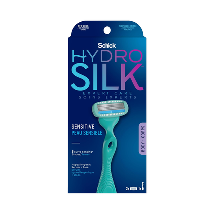 Schick - Hydro Silk Expert Care, Peaux sensibles | 2 cartouches + 1 rasoir