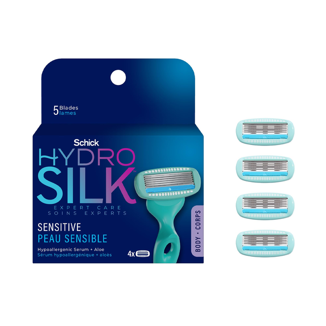Schick - Hydro Silk Expert Care Peaux sensibles | 4 recharges de lames