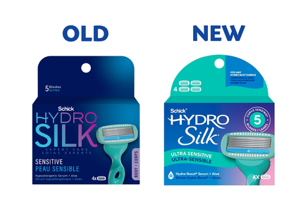 Schick - Hydro Silk Expert Care Peaux sensibles | 4 recharges de lames