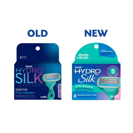 Schick - Hydro Silk Expert Care Peaux sensibles | 4 recharges de lames