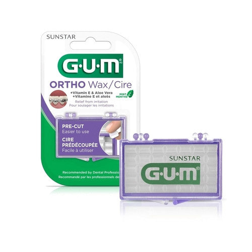 GUM - Cire ORTHO avec Vitamine E & Aloe Vera - Goût Menthe