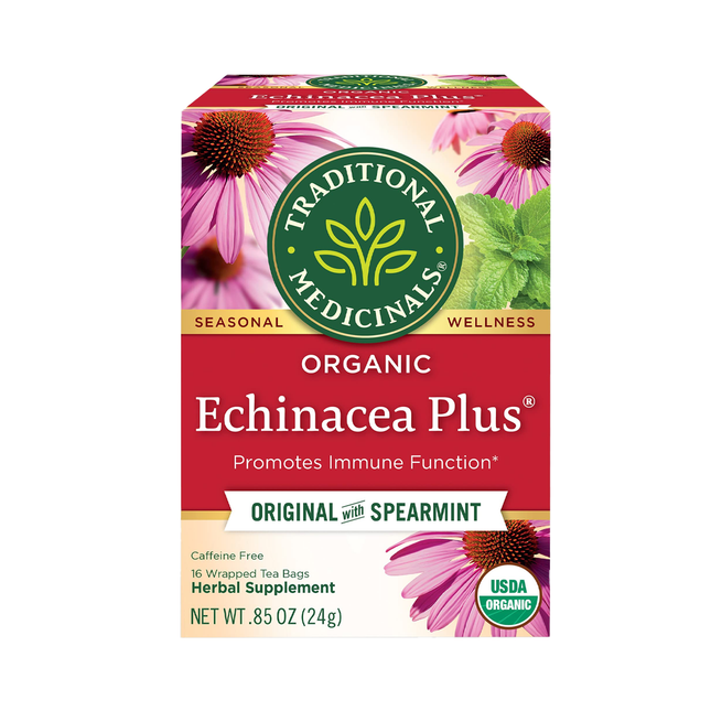 Traditional Medicinals - Organic Echinacea Plus, Cold and Flu | 16 Tea  Bags