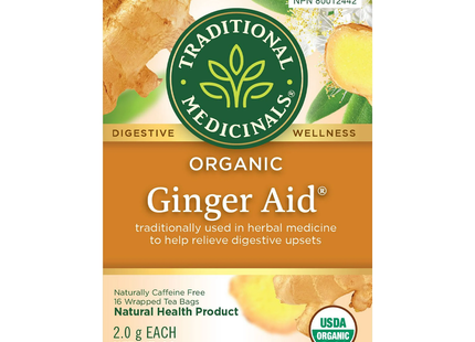 Médicaments traditionnels - Aide au gingembre biologique | 16 sachets de thé