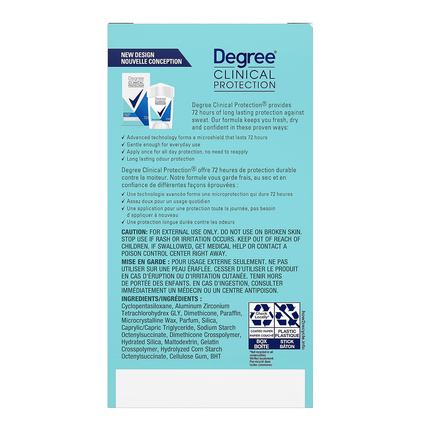 Degree - Clinical Protection-  72 Hr Soft Solid Antiperspirant - Shower Clean Scent | 48 g