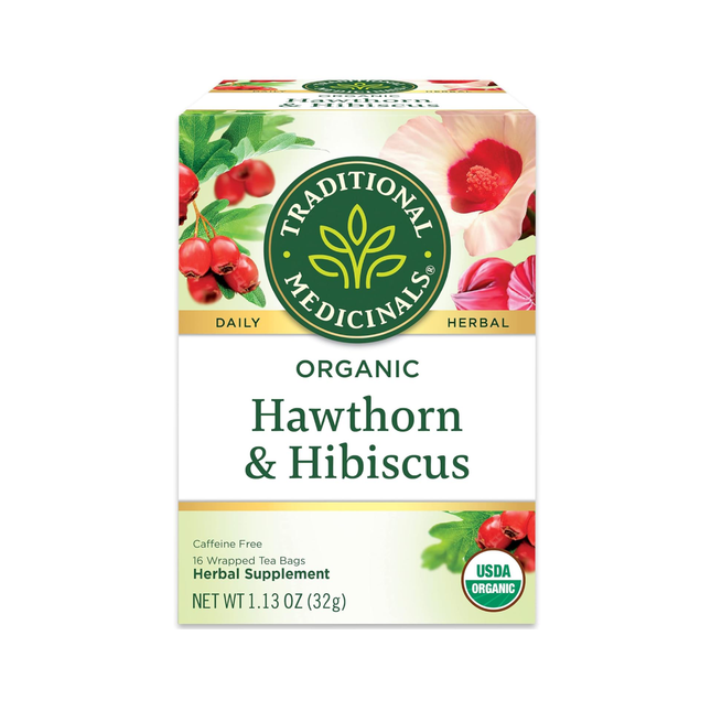 Médicaments traditionnels - Aubépine biologique à l'hibiscus | 16 sachets