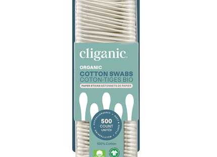 Cliganic - Cotons-tiges bio | 500 unités