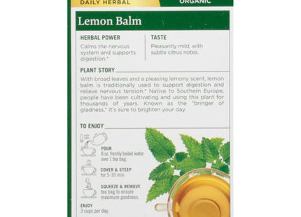 Traditional Medicinals - Tisane Mélisse Bio | 16 Sachets