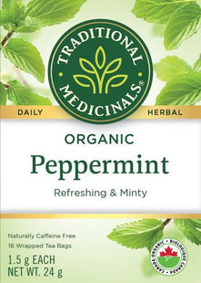 Traditional Medicinals Peppermint Naturally Caffeine Free Tea Bags | 16 Count