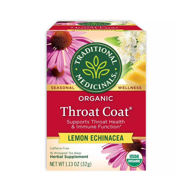 Traditional Medicinals - Throat Coat Lemon Echinacea | 16 bags