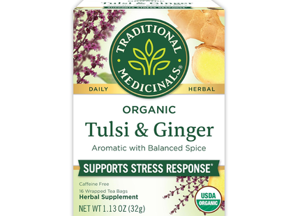 Médicaments traditionnels - Tulsi bio au gingembre | 16 sachets