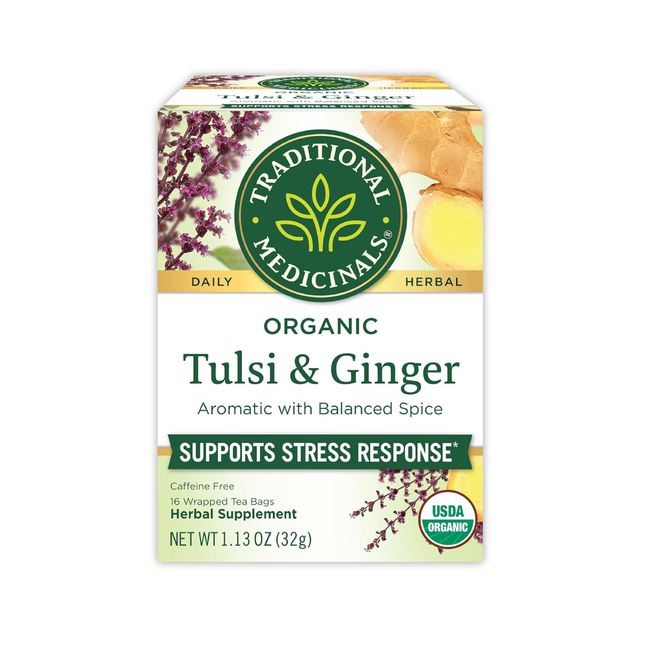 Traditional Medicinals - Organic Tulsi With Ginger | 16 bags