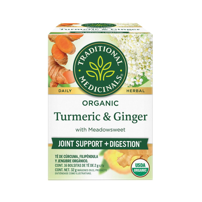 Traditional Medicinals - Organic Turmeric Meadowsweet & Ginger | 16 bags