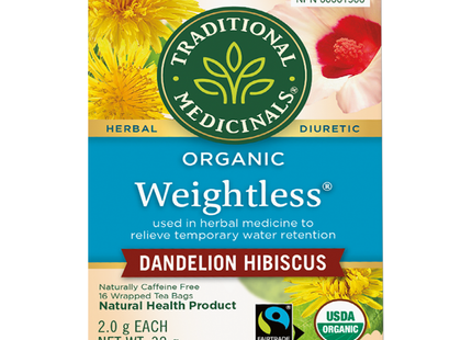 Thés médicinaux traditionnels - Thé bio léger, pissenlit et hibiscus | 16 sachets