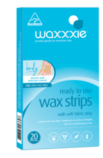 Waxxxie Ready to Use Sensitive Wax Strips with Soft Fabric Strip | 20 Wax Strips