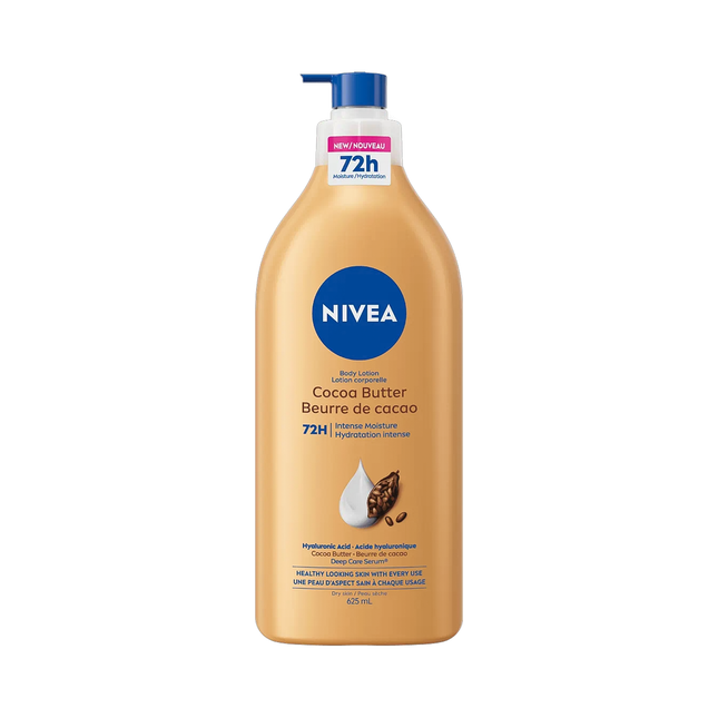 Nivea - Lait corporel hydratant intense 72 h, beurre de cacao | 625 ml