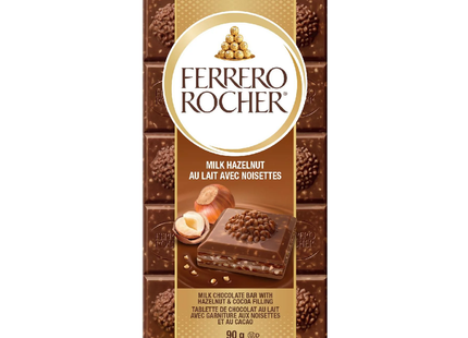 Forrero Rocher - Milk Chocolate Bar With Hazelnut & Cocoa Filling | 90 g