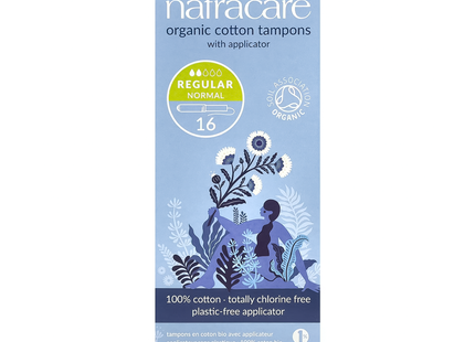 NatraCare - Organic Cotton Tampons with Applicator - Regular | 16 Tampons