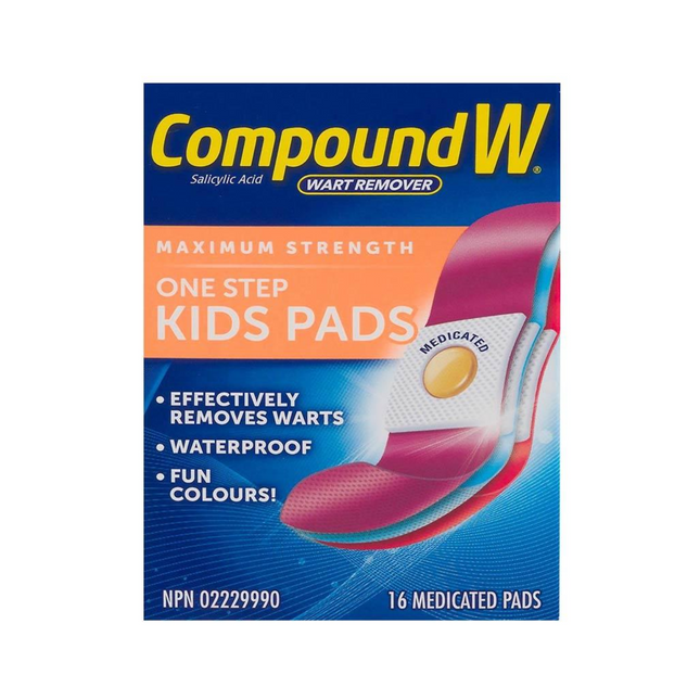 Compound W - Maximum Strength One Step Kids Pads | 16 Medicated Pads