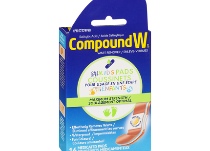 Composé W – Coussinets pour enfants en une étape à résistance maximale | 16 tampons médicamenteux