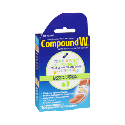 Compound W - Maximum Strength One Step Kids Pads | 16 Medicated Pads