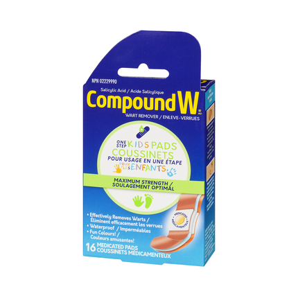 Compound W - Maximum Strength One Step Kids Pads | 16 Medicated Pads