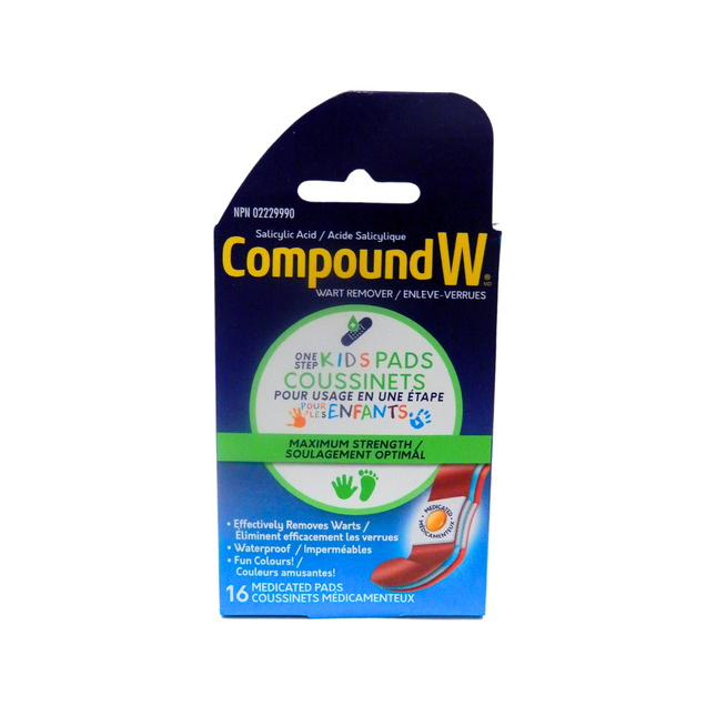 Compound W - Maximum Strength One Step Kids Pads | 16 Medicated Pads