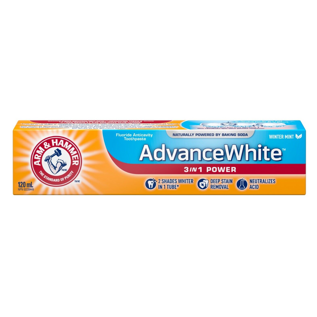 Arm &amp; Hammer - Dentifrice anti-carie au fluorure Advance White 3 en 1 - Menthe d'hiver | 120 ml 