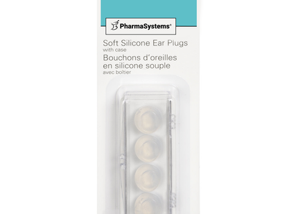 PharmaSystems - Soft Silicone Ear Plugs with Case | 2 Pairs + 1 Case