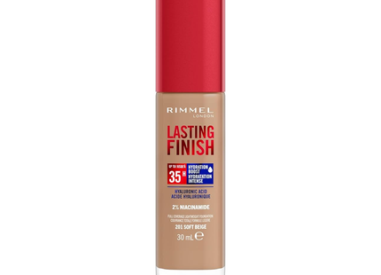 Rimmel - Lasting Finish Foundation - 201 Soft Beige | 30 mL